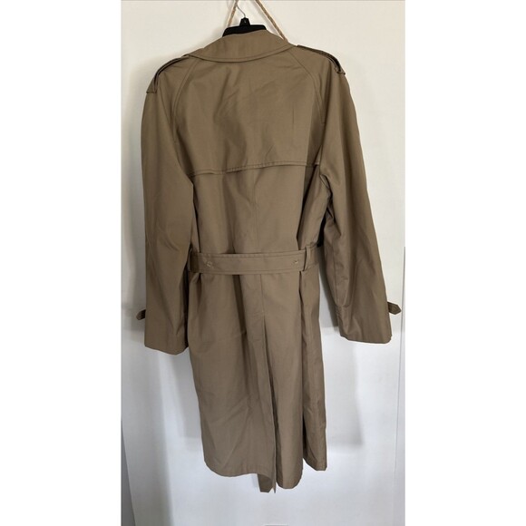 Men London Fog Trench Coat Double Breasted 42 R Zip out Faux Fur Liner $450MSRP - Picture 12 of 15